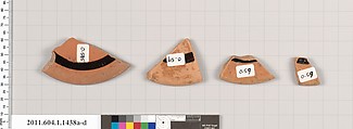 Terracotta fragments of kylikes (drinking cups), Terracotta, Greek, Attic
