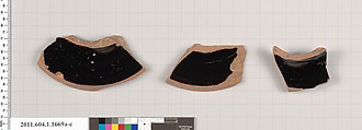 Terracotta fragments of kylikes (drinking cups), Terracotta, Greek, Attic