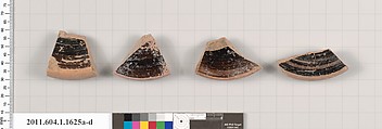 Terracotta fragments of kylikes (drinking cups), Terracotta, Greek, Attic