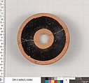 Terracotta fragment of a kylix (drinking cup), Terracotta, Greek, Attic