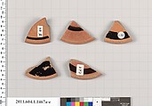 Terracotta fragments of kylikes (drinking cups), Terracotta, Greek, Attic