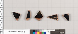 Terracotta fragments of kylikes (drinking cups), Terracotta, Greek, Attic