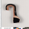 Terracotta fragment of a kylix (drinking cup), Terracotta, Greek, Attic