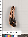 Terracotta fragment of a kylix (drinking cup), Terracotta, Greek, Attic