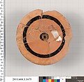 Terracotta fragment of a kylix (drinking cup), Terracotta, Greek, Attic