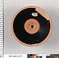 Terracotta fragment of a kylix (drinking cup), Terracotta, Greek, Attic