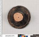 Terracotta fragment of a kylix (drinking cup), Terracotta, Greek, Attic