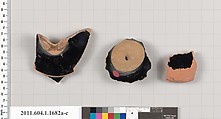 Terracotta fragments of kylikes (drinking cups), Terracotta, Greek, Attic