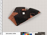 Terracotta rim fragment of a kylix (drinking cup), Terracotta, Greek, Attic