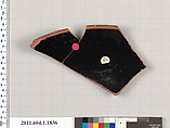 Terracotta rim fragment of a kylix (drinking cup), Terracotta, Greek, Attic