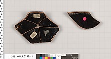 Terracotta rim fragment of a kylix (drinking cup), Terracotta, Greek, Attic