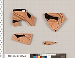 Terracotta fragments of a kylix (drinking cup), Terracotta, Greek, Attic