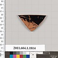 Terracotta rim fragment of a kylix (drinking cup), Terracotta, Greek, Attic