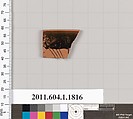 Terracotta rim fragment of a kylix (drinking cup), Terracotta, Greek, Attic