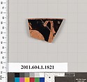 Terracotta rim fragment of a kylix (drinking cup), Terracotta, Greek, Attic