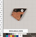 Terracotta rim fragment of a kylix (drinking cup), Terracotta, Greek, Attic