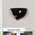 Terracotta rim fragment of a kylix (drinking cup), Terracotta, Greek, Attic