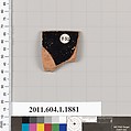 Terracotta rim fragment of a kylix (drinking cup), Terracotta, Greek, Attic