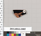 Terracotta rim fragment of a kylix (drinking cup), Terracotta, Greek, Attic