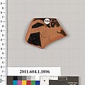 Terracotta rim fragment of a kylix (drinking cup), Terracotta, Greek, Attic