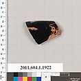 Terracotta rim fragment of a kylix (drinking cup), Terracotta, Greek, Attic