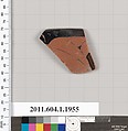 Terracotta rim fragment of a kylix (drinking cup), Terracotta, Greek, Attic