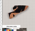 Terracotta rim fragment of a kylix (drinking cup), Terracotta, Greek, Attic