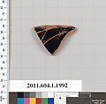 Terracotta rim fragment of a kylix (drinking cup), Terracotta, Greek, Attic