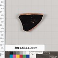 Terracotta rim fragment of a kylix (drinking cup), Terracotta, Greek, Attic