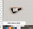 Terracotta rim fragment of a kylix (drinking cup), Terracotta, Greek, Attic