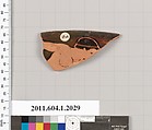 Terracotta rim fragment of a kylix (drinking cup), Terracotta, Greek, Attic