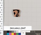 Terracotta rim fragment of a kylix (drinking cup), Terracotta, Greek, Attic