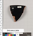 Terracotta rim fragment of a kylix (drinking cup), Terracotta, Greek, Attic