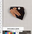 Terracotta rim fragment of a kylix (drinking cup), Terracotta, Greek, Attic