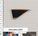 Terracotta rim fragment of a kylix (drinking cup), Terracotta, Greek, Attic