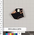 Terracotta rim fragment of a kylix (drinking cup), Terracotta, Greek, Attic