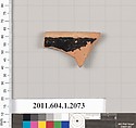 Terracotta rim fragment of a kylix (drinking cup), Terracotta, Greek, Attic