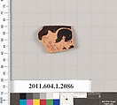 Terracotta rim fragment of a kylix (drinking cup), Terracotta, Greek, Attic