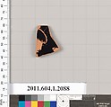 Terracotta rim fragment of a kylix (drinking cup), Terracotta, Greek, Attic