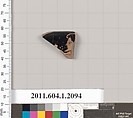 Terracotta rim fragment of a kylix (drinking cup), Terracotta, Greek, Attic