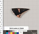Terracotta rim fragment of a kylix (drinking cup), Terracotta, Greek, Attic