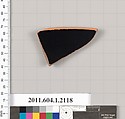 Terracotta rim fragment of a kylix (drinking cup), Terracotta, Greek, Attic