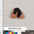 Terracotta rim fragment of a kylix (drinking cup), Terracotta, Greek, Attic