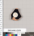 Terracotta rim fragment of a kylix (drinking cup), Terracotta, Greek, Attic
