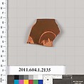 Terracotta rim fragment of a kylix (drinking cup), Terracotta, Greek, Attic