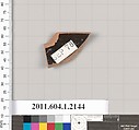 Terracotta rim fragment of a kylix (drinking cup), Terracotta, Greek, Attic