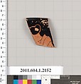 Terracotta rim fragment of a kylix (drinking cup), Terracotta, Greek, Attic