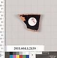 Terracotta rim fragment of a kylix (drinking cup), Terracotta, Greek, Attic