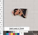 Terracotta rim fragment of a kylix (drinking cup), Terracotta, Greek, Attic