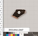 Terracotta rim fragment of a kylix (drinking cup), Terracotta, Greek, Attic
